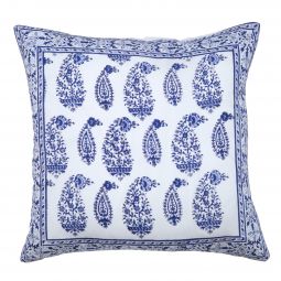 Malabar Paisley Reversible Pillow Cover - Deep Blue